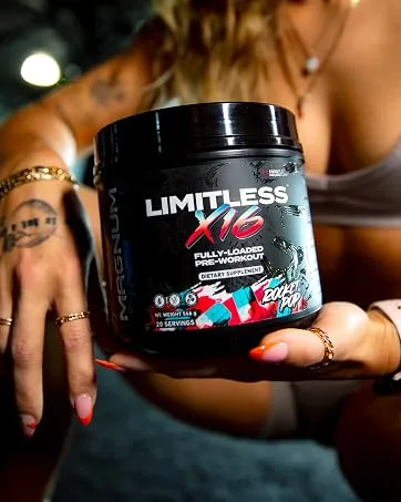 Magnum Nutraceuticals Limitless x16 Fully Loaded Preworkout 20/40 Servings, Watermelon Candy Flavor, High-Energy, Focus, Strength & Endurance for Maximum Performance - candy