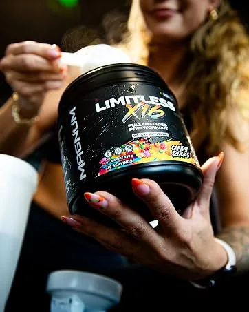 Magnum Nutraceuticals Limitless x16 Fully Loaded Preworkout 20/40 Servings, Watermelon Candy Flavor, High-Energy, Focus, Strength & Endurance for Maximum Performance - candy rocks