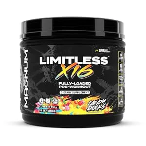 LIMITLESS Magnum Nutraceuticals x16 Fully Loaded Preworkout 20/40 Servings, Classic Candy Flavor, High-Energy, Focus, Strength & Endurance for Maximum Performance - product information 25
