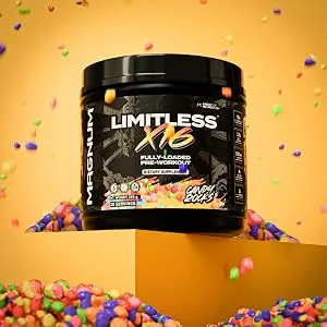 LIMITLESS Magnum Nutraceuticals x16 Fully Loaded Preworkout 20/40 Servings, Classic Candy Flavor, High-Energy, Focus, Strength & Endurance for Maximum Performance - limitless