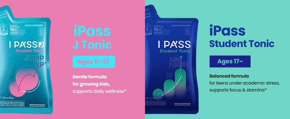 JungKwanJang i-Pass Junior Dietary Supplement- Korean Red Panax Ginseng Extract - Support Immune System, Memory Improvement and Concentration, Productivity - 30 Pouches - aplus content image
