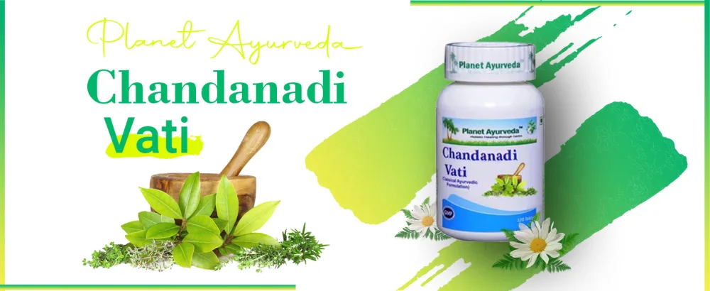 Planet Ayurveda Chandanadi Vati - 2 Bottles (Each 120 Tablets, 500mg) - Ayurvedic Remedy - Chandanadi Vati