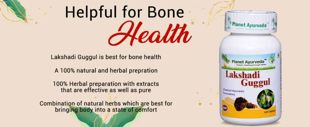 Planet Ayurvda Lakshadi Guggul - Herbal Tablets, 100% Natural - 2 Bottles (Each Bottle Contains 120 Tablets) - Bone Health