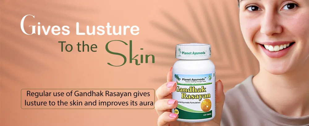 Planet Ayurveda Gandhak Rasayan Tablets - Single Bottle 1 - Skin Lusture