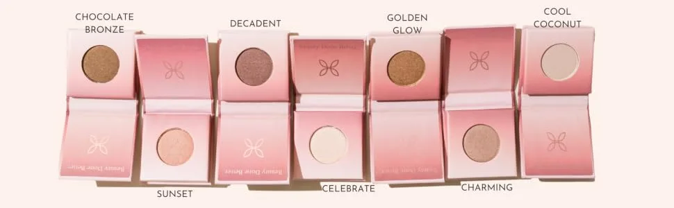HAN Skincare Cosmetics All Natural Eyeshadow  Charming - eyeshadow palettes line up