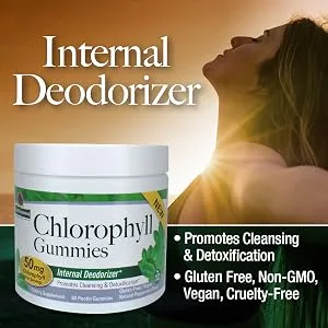 Nature's Answer Chlorophyll Gummies 60 Count | Natural Internal Deodorant* | Skin & Hair Support | Immune Support | Gelatin Free | Non GMO | G Free | - Chlorophyll gummies