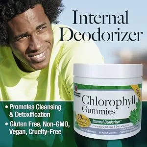 Nature's Answer Chlorophyll Gummies 60 Count | Natural Internal Deodorant* | Skin & Hair Support | Immune Support | Gelatin Free | Non GMO | G Free | - Gummies Chlorophyll