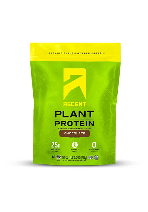 Ascent 100% Whey Protein Powder, Unflavored 2 lb & Creatine Monohydrate Powder, Unflavored 45 Servings - vegan plant protein powder