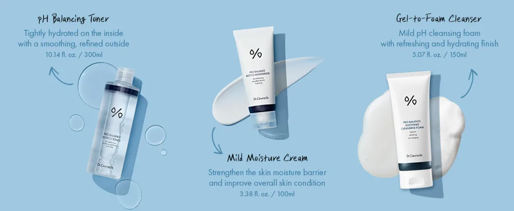 Dr.Ceuracle Pro Balance Moisture Barrier Set - Moisturizing pH Balanced Korean Skincare Gift Set included Cleansing Foam, Toner, Cream - Pro Balance Moisture Barrier Set