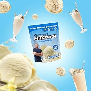 Fit Crunch Tri-Blend Whey Protein, Keto Friendly, Low Calories, High Protein, Gluten Free, Soy Free (18 Servings, Vanilla Milkshake) - Vanilla