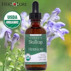 Herb Lore Skullcap Tincture Organic - Alchohol Free Liquid Sleep Aid (2 fl oz) 2 Fl Oz (Pack of 1) - Herb Lore Organic Skullcap Tincture 2 fl oz