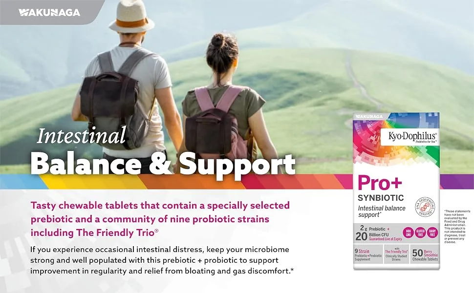 Kyo-Dophilus Pro+ Synbiotic, 50 Chewable Tablets - Kyo-Dophilus, symbiotic, intestinal balance