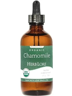 Herb Lore Organic Chamomile Tincture - Liquid Chamomile Drops for Babies & Adults - Melatonin-Free Sleep Supplement (2 fl oz) 2 Fl Oz (Pack of 1) - Herb Lore Organic Chamomile Tincture Alcohol Free