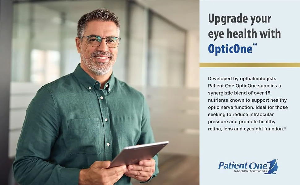 Patient One OpticOne | Supplement to Support Optic Nerve Health and Eyesight Function* | With Vitamins A and E Lutein ALA and More | 180 Capsules - OpticOne