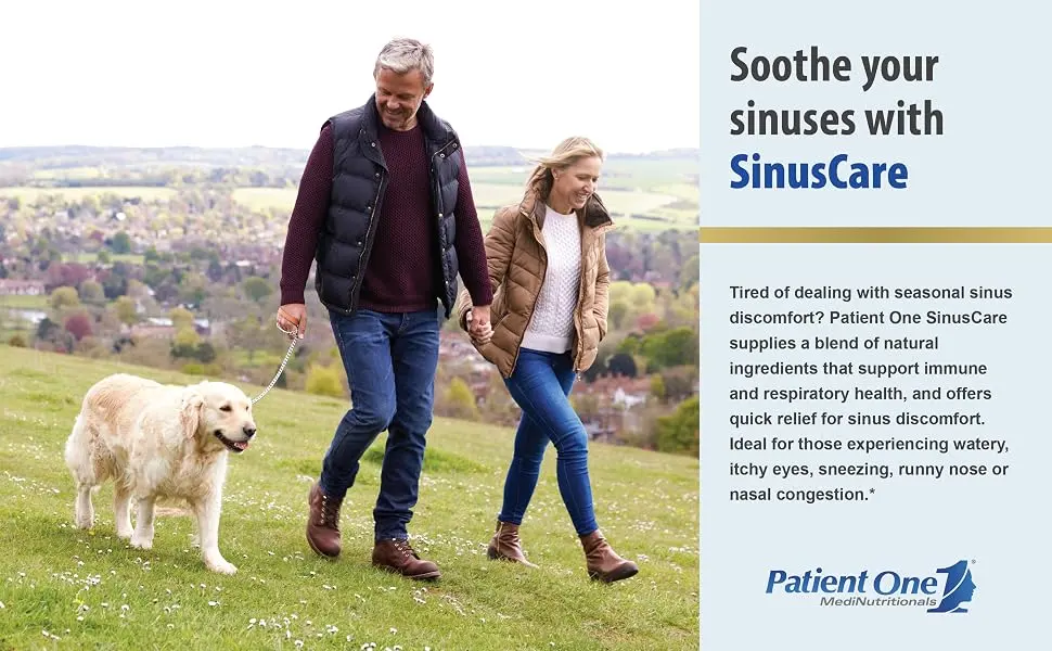 Patient One SinusCare | Supplement to Support Healthy Sinus Nasal Lung and Respiratory Function* | with NAC Quercetin and More | 60 Capsules - SinusCare