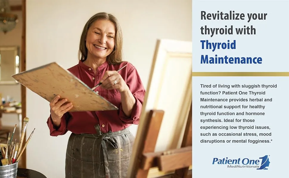 Patient One Thyroid Maintenance | Supplement to Support Thyroid Function and Energy Levels* | with Vitamin B12 Ashwagandha and More | 90 Capsules - Thyroid Maintenance