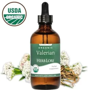Herb Lore Organic Valerian Root Tincture - Liquid Extract Drops - Sleep Aid for Kids & Adults - Alcohol Free - 4 Fl Oz 4 Fl Oz (Pack of 1) - Organic Valerian Tincture - Natural Sleep Aid