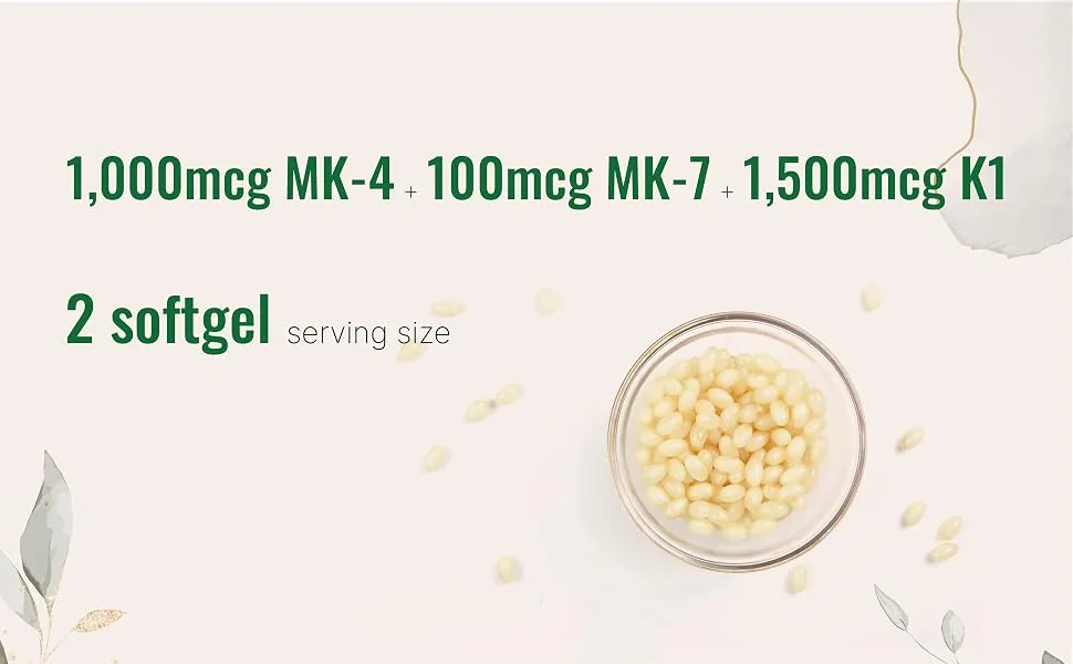 Micro Ingredients Super Vitamin K Complex (K2 MK7 + MK4 & K1) 360 Coconut Oil Softgles | Easily Absorbed K Vitamins Active Menaquinone Complex | Immune Joint & Heart Support | Non-GMO - product information 24
