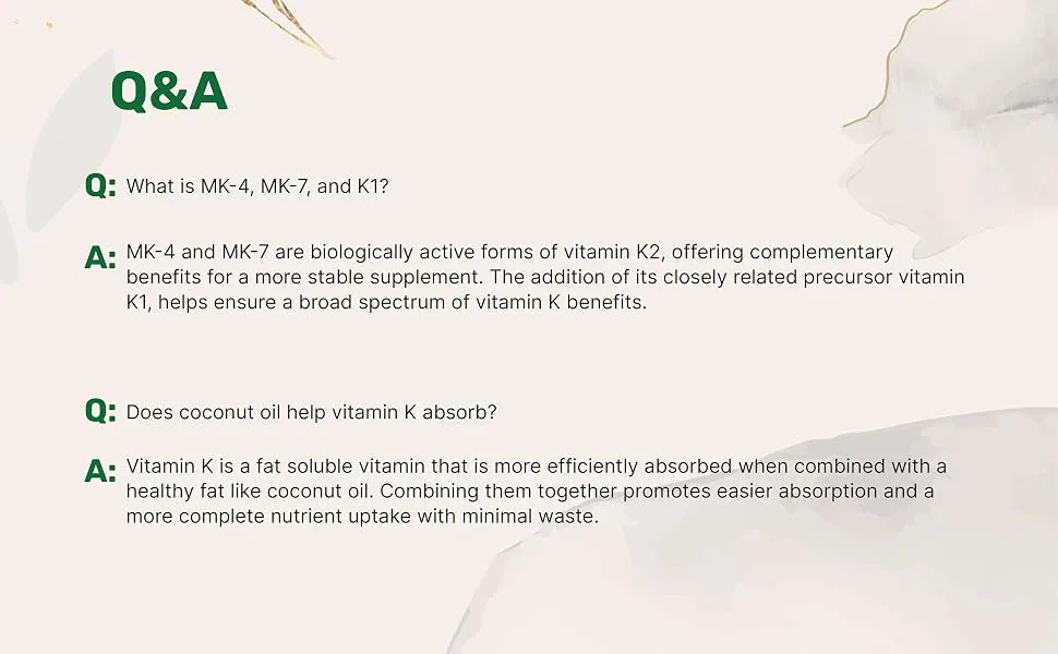 Micro Ingredients Super Vitamin K Complex (K2 MK7 + MK4 & K1) 360 Coconut Oil Softgles | Easily Absorbed K Vitamins Active Menaquinone Complex | Immune Joint & Heart Support | Non-GMO - product information 27