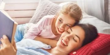 Herb Lore Relax Tincture - Organic Liquid Extract Drops with Lemon Balm Chamomile and Skullcap for Kids & Adults (2 fl oz) 2 Fl Oz (Pack of 1) - Mom and daughter relaxing together, reading a book