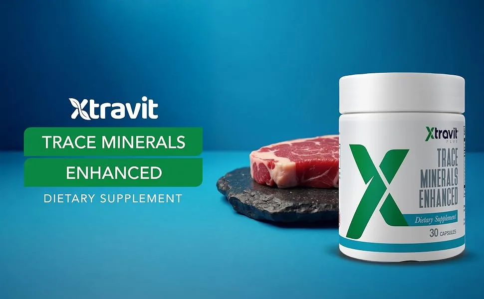 Xtravit Trace Minerals Enhanced Supplement Multi Mineral Complex for Men & Women with Zinc Selenium Boron Chromium & Iodine - May Support Energy Hydration & Immunity - Non-GMO 30 Capsules - Header