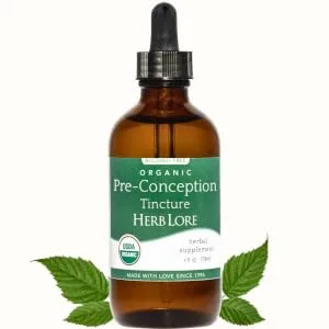 Herb Lore Organic Pre-Conception Tincture Alcohol Free Liquid Fertility Support for Women - Herb Lore Organic Pre Conception Tincture for Female Fertility Support