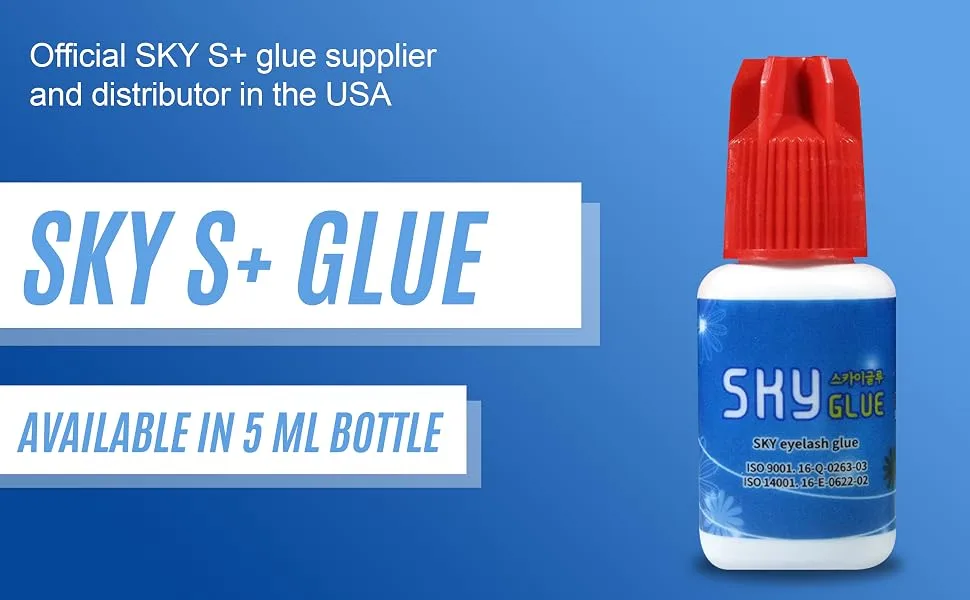 Eyelash Extension Glue Sky S+ / Extra Powerful Strong Black Adhesive (0.17fl.oz / 5ml) / 1-2 Sec Dry time/Retention - 7 Weeks/Professional Use Only/Semi-Permanent Extensions/Stacy Lash - product information 1