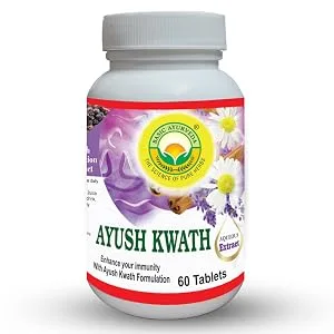 BASIC AYURVEDA Kwath | Ayurvedic Natural Blend with Cinnamon Ginger & Holy Basil | 60 Tablets (500mg) - Basic Ayurveda Ayush Kwath Supplement 60 Tablets (500 mg)