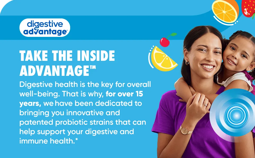 Digestive Advantage Daily Probiotic Gummy for Kids Multi Natural Fruit Flavours 80.0 Count natural fruit flavours 80 Count (Pack of 1) - Digestive Advantage probiotics for women probiotics for women lactobacillus salivarius for IBS