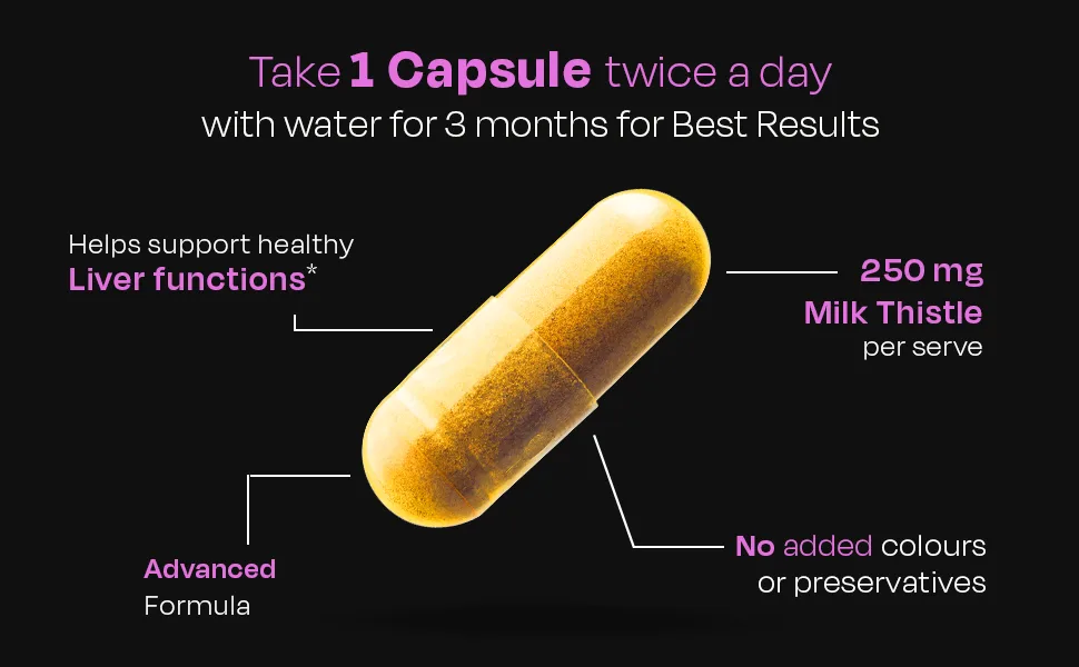 Auric Milk Thistle ++ 60 Capsules | Elite Formula | Daily Wellness Support | Veg Capsules | Gluten-Free | Additive-Free | Plant-Based| 500 mg Actives per Serve - Capsules