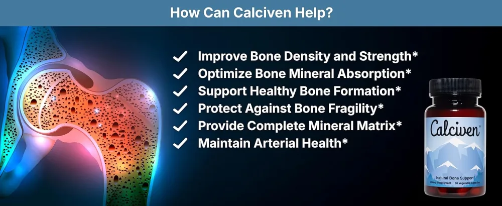 Natural Bone Support Supplement - Non-GMO Gluten-Free 1 Count (Pack of 30) - How Can Calciven Help?