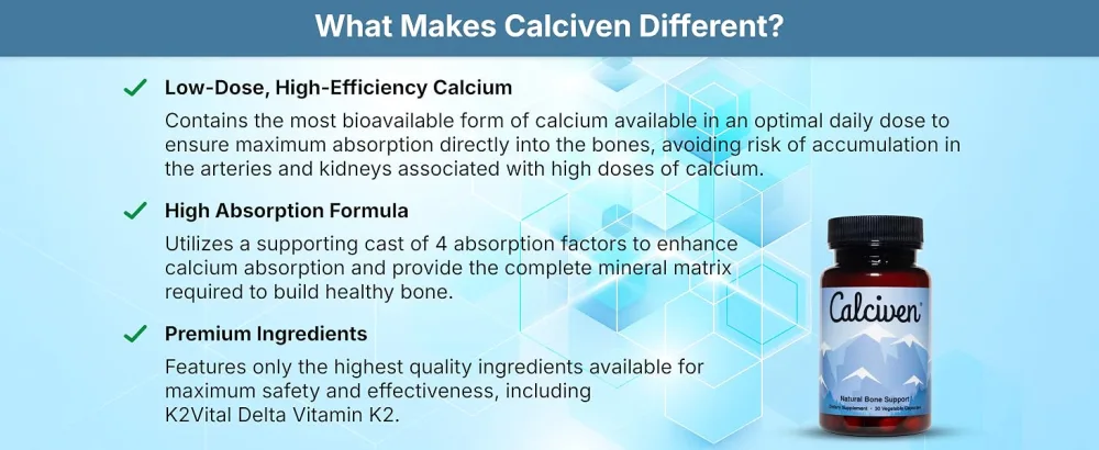 Natural Bone Support Supplement - Non-GMO Gluten-Free 1 Count (Pack of 30) - What Makes Calciven Different?