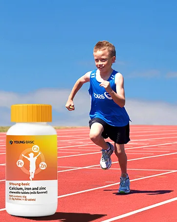 9 YOUNG-BASIC Premium Vitamin C + Vitamin E Chewable - Natural VIT C and VIT E Supplement for Dual Antioxidant Heart Circulatory and Immune System Support - 60 Orange Tablets - Brand