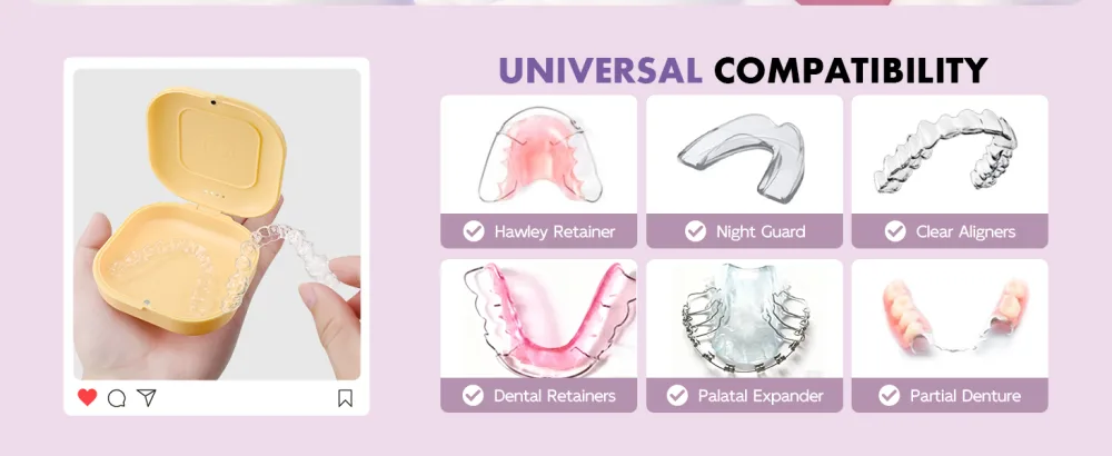 HEMILAB Retainer Case Aligner Case with Vent Holes Compatible with Invisalign Mouth Night Guard Yellow - aligner case
