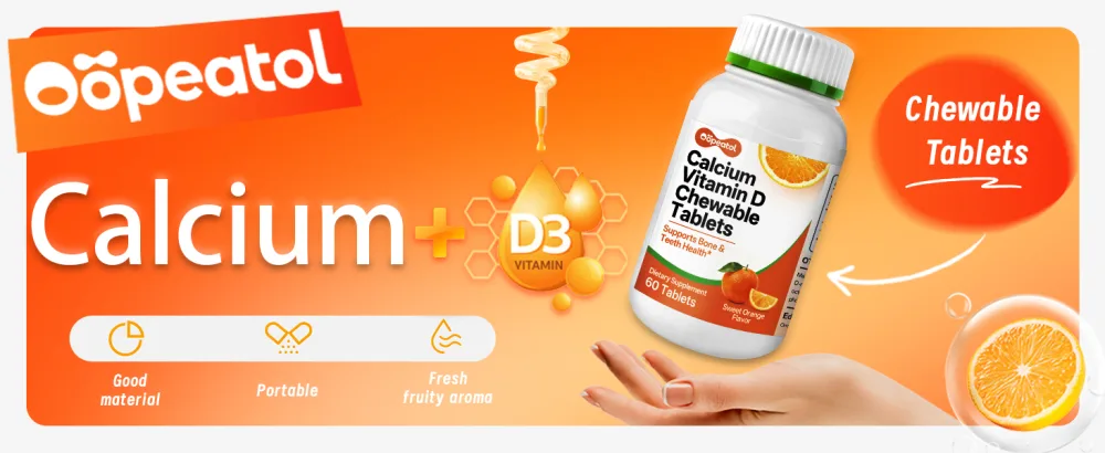 Calcium with Vitamin D3 & Magnesium Chewable Tablets | Orange Flavor for Bone & Teeth Health | Supports Absorption Muscle Function | 60 Tablets - product information 19