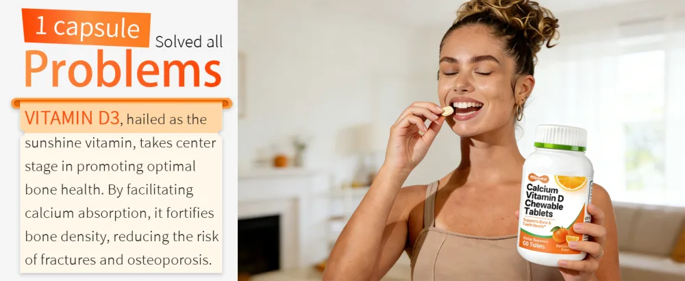 Calcium with Vitamin D3 & Magnesium Chewable Tablets | Orange Flavor for Bone & Teeth Health | Supports Absorption Muscle Function | 60 Tablets - product information 20