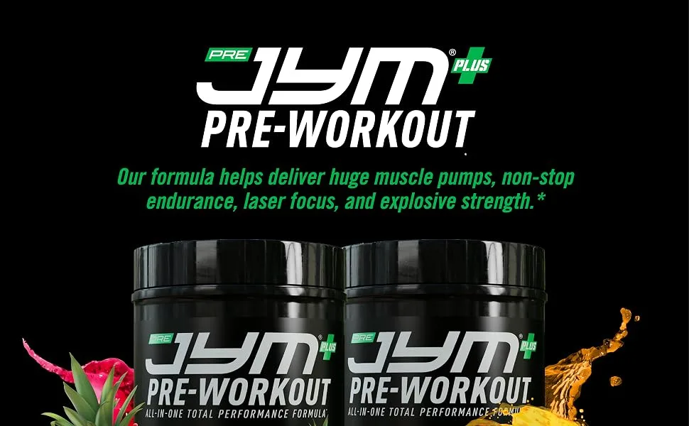 JYM Supplement Science Pre JYM Plus Fruit Punch Pre-Workout Powder Amino Nitrates Creatine Betaine Nootropics BCAA s for Men & Women 30 Servings Fruit Punch Blast - 01-Intro