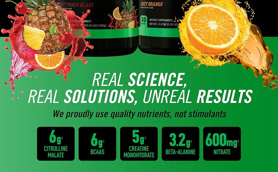 JYM Supplement Science Pre JYM Plus Fruit Punch Pre-Workout Powder Amino Nitrates Creatine Betaine Nootropics BCAA s for Men & Women 30 Servings Fruit Punch Blast - Ingredients