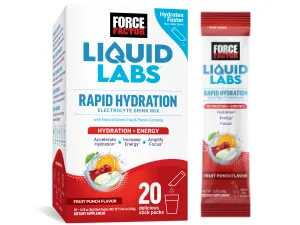 Force Factor Liquid Labs Electrolytes Powder Packets Tropical Fruit Hydration Packets to Make Electrolyte Water with 5 Essential Electrolytes Vitamins Minerals and Antioxidants 20 Stick Packs Liquid Labs Base Tropical  - product information 15
