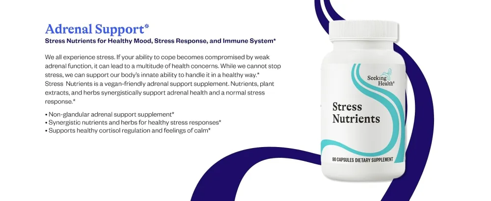 Seeking Health Stress Nutrients Formerly Adrenal Nutrients Adrenal Support Supplement Healthy Cortisol Regulation and Normal Stress Response Support (90 Capsules)* - product information 14