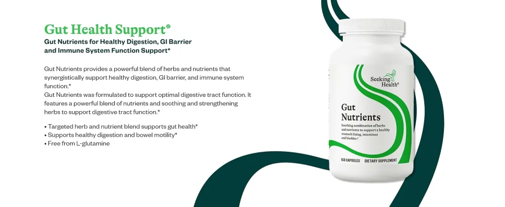 Seeking Health Gut Nutrients Digestive and Gastrointestinal Support Glutamine-Free Supplement Vegan and Vegetarian (150 Capsules)* - product information 14