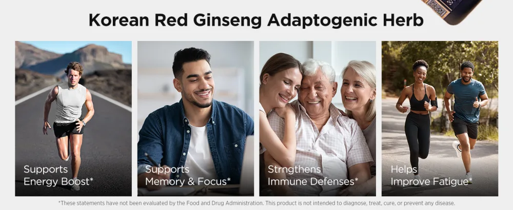 JUNG KWAN JANG Korean Red Ginseng Extract Capsule Plus - All-in-One Energy Support Vegan Supplements - No Caffeine & Non-GMO (30 Capsules) - aplus content image