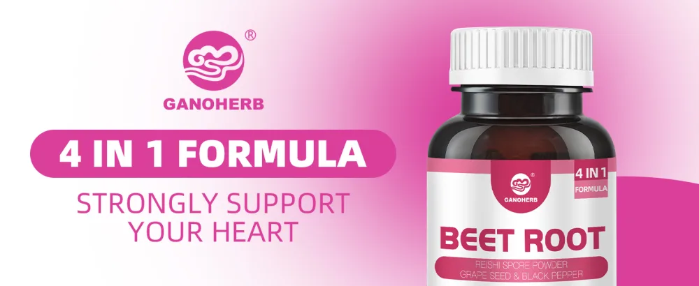 GANOHERB Beet Root Capsules with Grape Seed Extract Beetroot Supplement 4 in 1 with Reishi Mushroom Black Pepper to Support Circulation 90 Rapid Release Capsules - product information 16