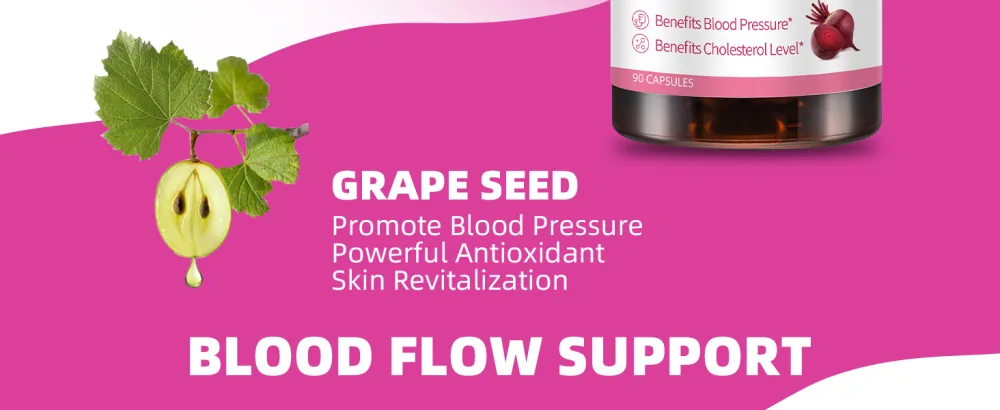 GANOHERB Beet Root Capsules with Grape Seed Extract Beetroot Supplement 4 in 1 with Reishi Mushroom Black Pepper to Support Circulation 90 Rapid Release Capsules - product information 19