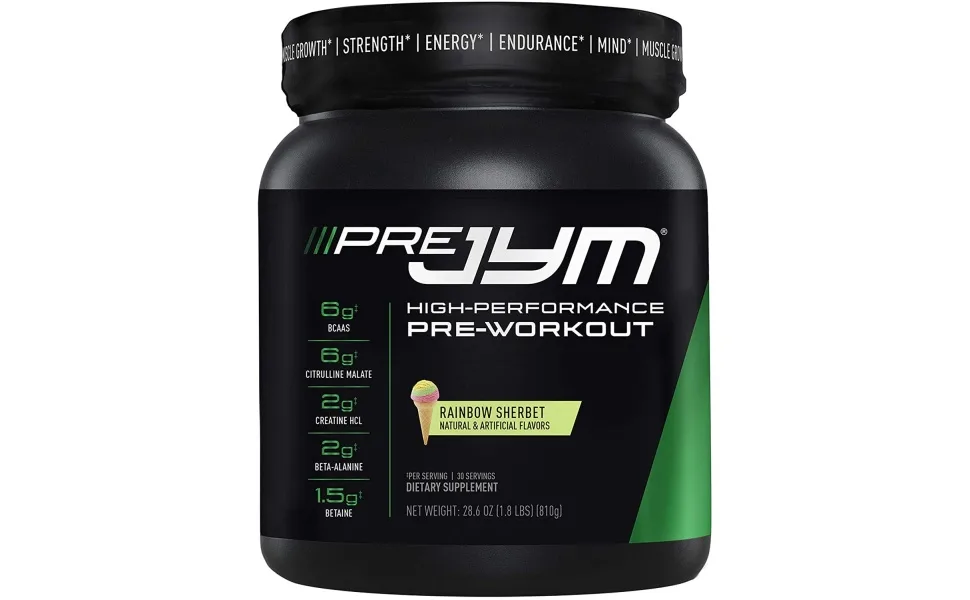 JYM Supplement Science Pre Jym Rainbow Sherbet 30 Servings & Omega JYM Fish Oil 2800mg 120 Softgels - product information 27
