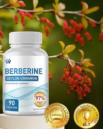 Berberine Supplement 1500mg - Berberine with Ceylon Cinnamon Berberine HCl 97% Purity Complex Supplements Non-GMO Vegan - 180 Capsules 90 Count (Pack of 2) - berberine with ceylon cinnamon