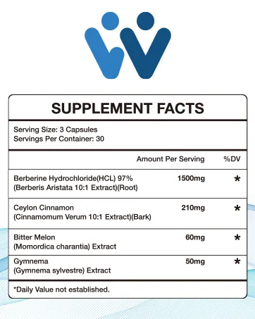 Berberine Supplement 1500mg - Berberine with Ceylon Cinnamon Berberine HCl 97% Purity Complex Supplements Non-GMO Vegan - 180 Capsules 90 Count (Pack of 2) - WA berberine Ingredients