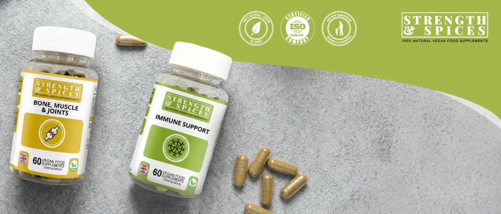 Strength & Spices - Thyroid Support Iodine Supplement with Maca Root Sea Kelp Brazil Nuts and Ashwagandha 60 Capsules - womens bone health supplements