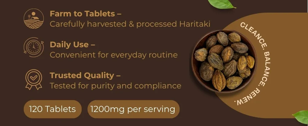 ORGANIC SPREE Haritaki 120 Tablets | Terminalia Chebula (Haritaki) | USDA Organic Certified | Improves Digestion and Detoxification* | Dietary Supplement 120tab - Haritaki Tablets