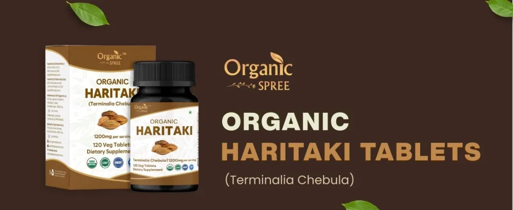 ORGANIC SPREE Haritaki 120 Tablets | Terminalia Chebula (Haritaki) | USDA Organic Certified | Improves Digestion and Detoxification* | Dietary Supplement 120tab - Organic Spree Haritaki Tablets